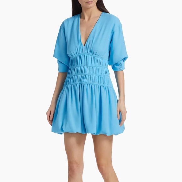NEW Jonathan Simkhai Diem Gauze Bubble-Hem Minidress - Picture 4 of 9